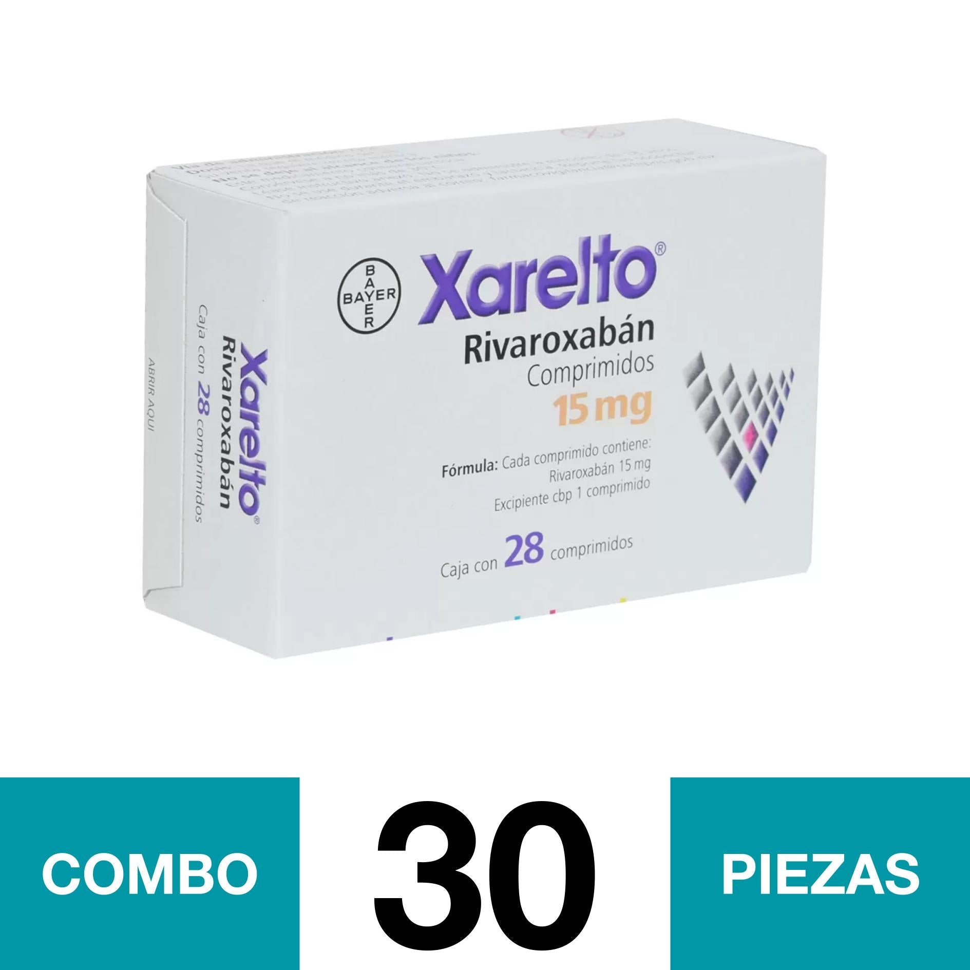 XARELTO 15 MG C/28 COMP. (COMBO 30 PZA)📦