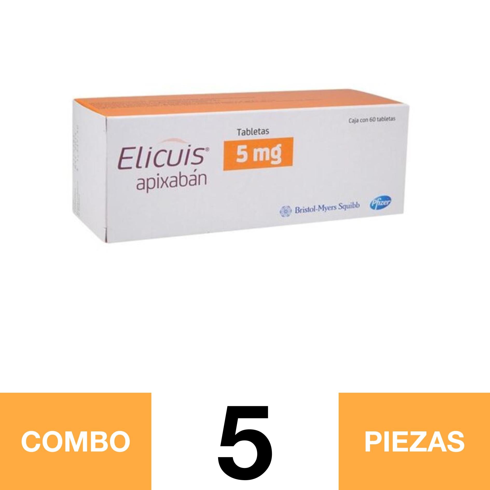 ELICUIS 5MG C/60.(COMBO 5PZA)📦