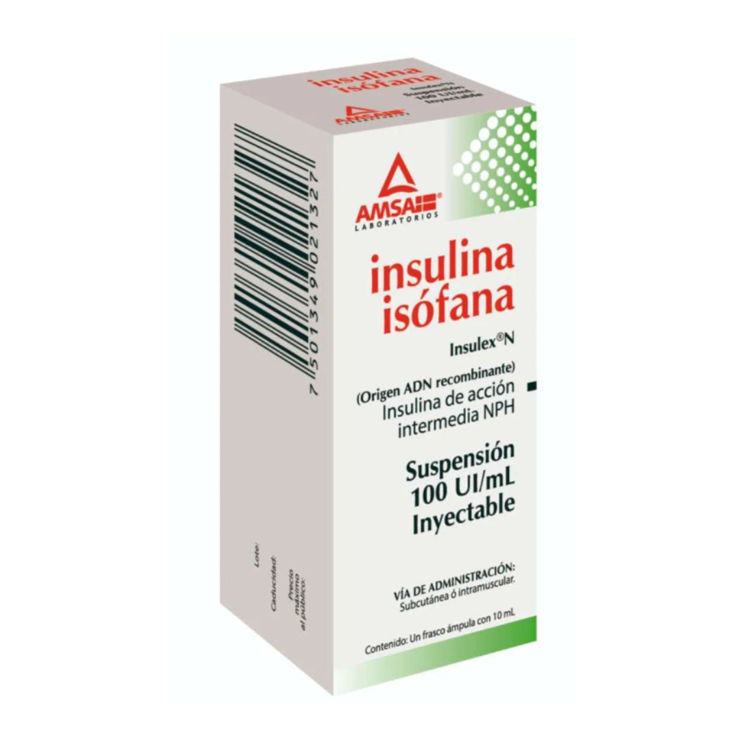 INSULINA ISÓFANA (Amsa) Susp. Iny. c/1 FCO. AMP. 10 ML. 100 UI/1 ML.